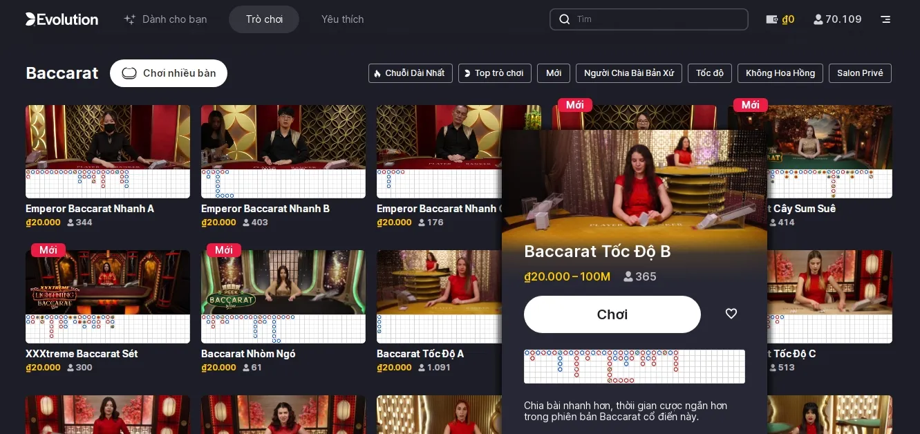 Quy trình chơi Baccarat ở sân chơi SV 88