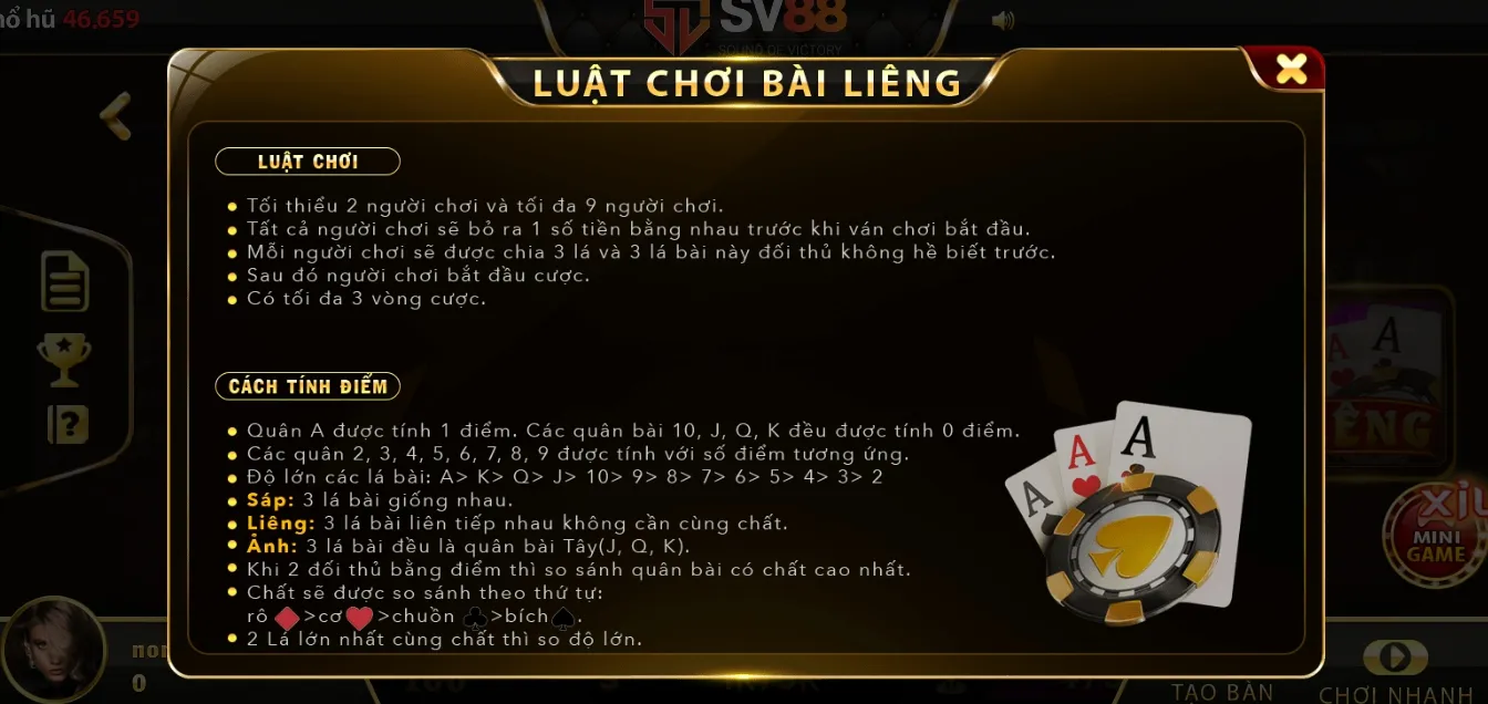 SV 88 hướng dẫn tân thủ đánh game bài Liêng 