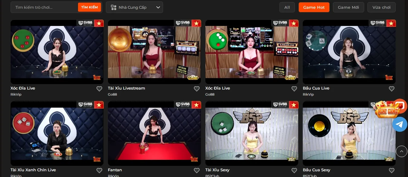 Truy cập game Xóc đĩa SV88