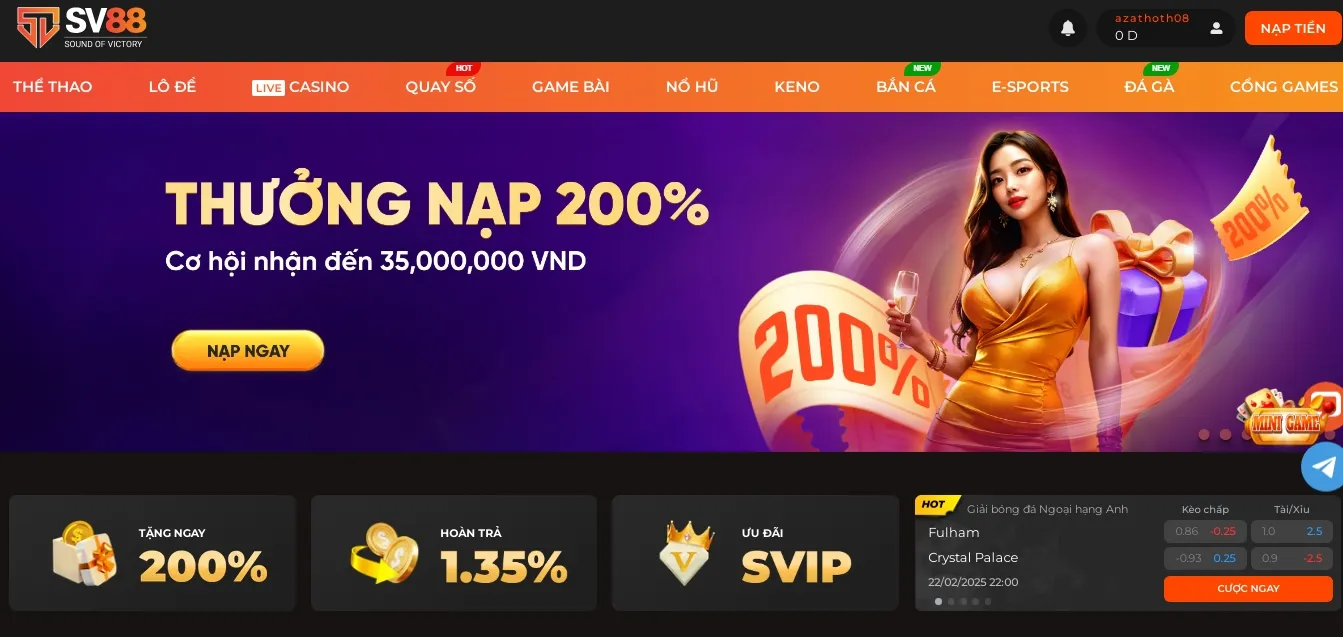 Cược game slot tại SV88 uy tín 