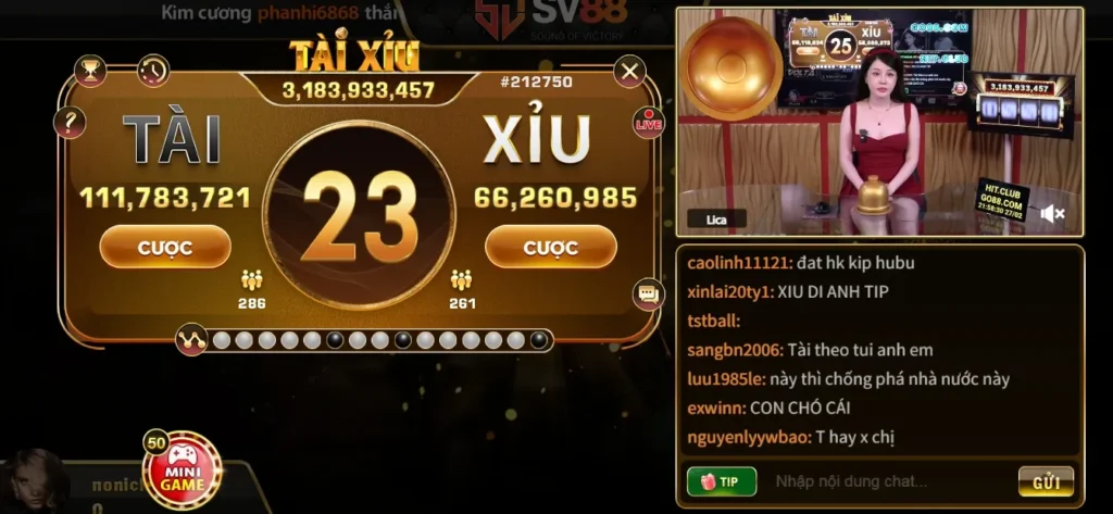 Chọn chơi Tài xỉu SV88