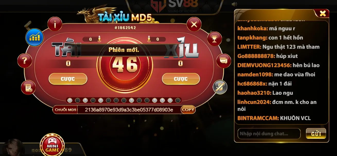 chi tiết cược tài xỉu app SV88 