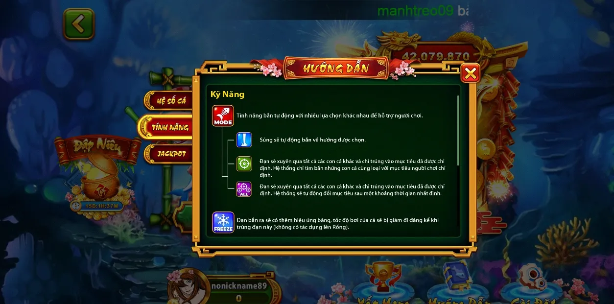 kỹ năng game Vua băn cá
