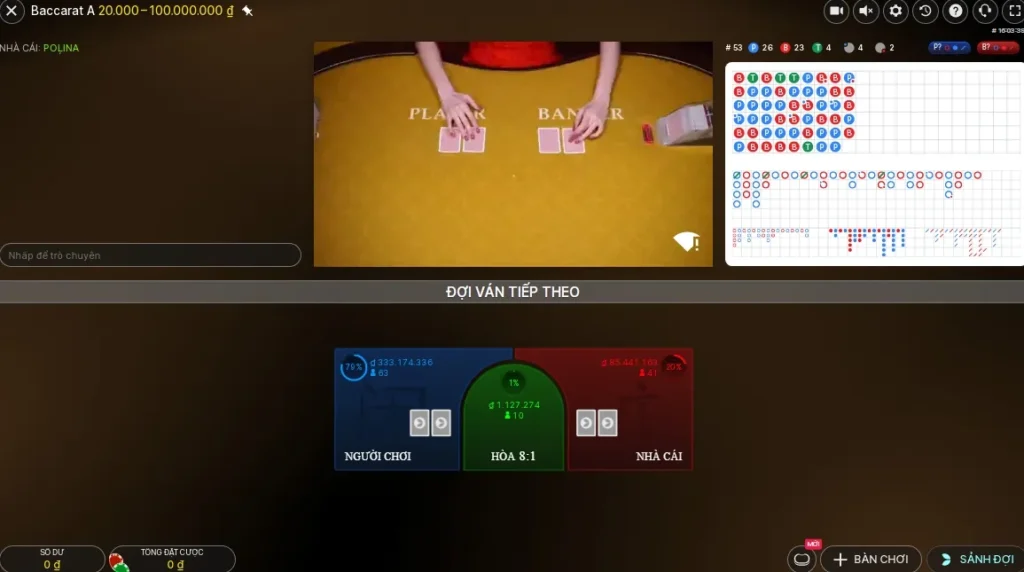 tính năng hữu ích cho game cược Baccarat