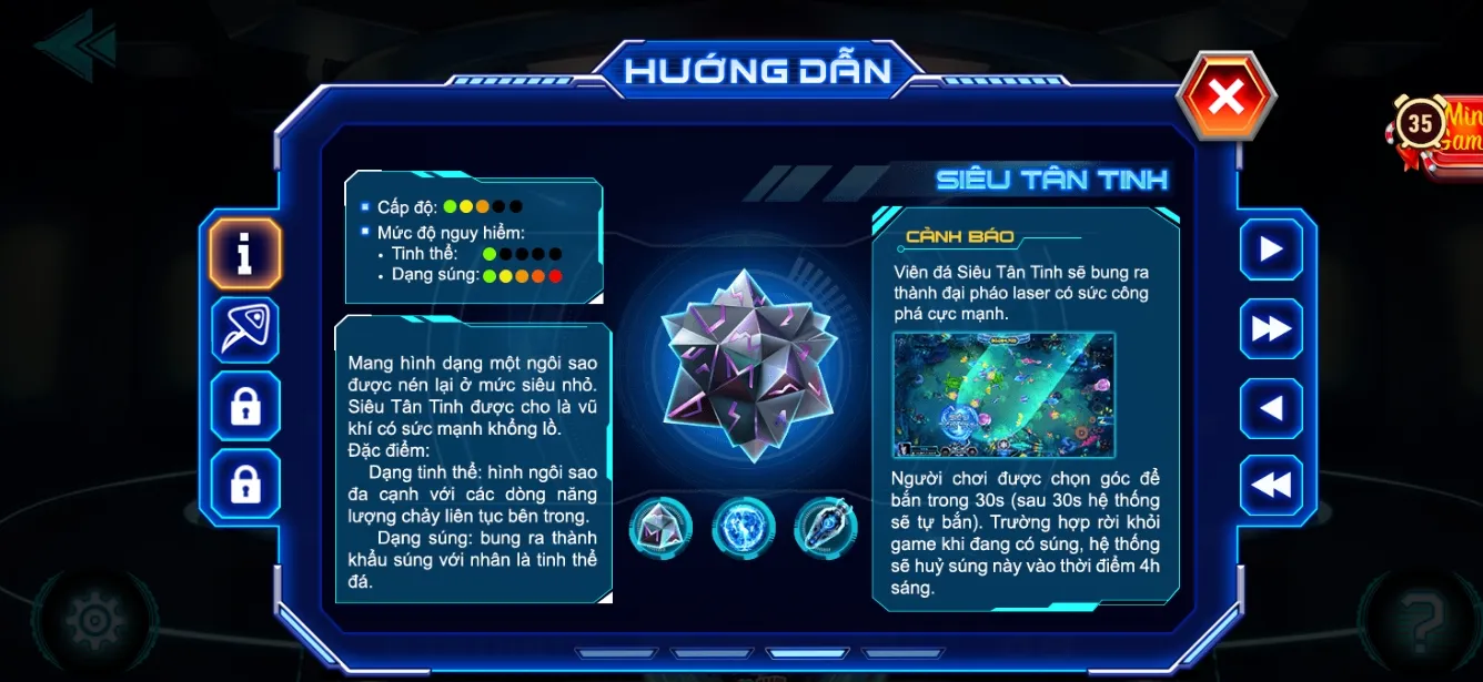 Một số kỹ năng trong game bắn cá vũ trụ MIB 