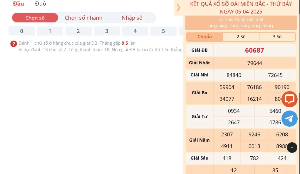 Trả thưởng cho lô đề đầu đuôi 