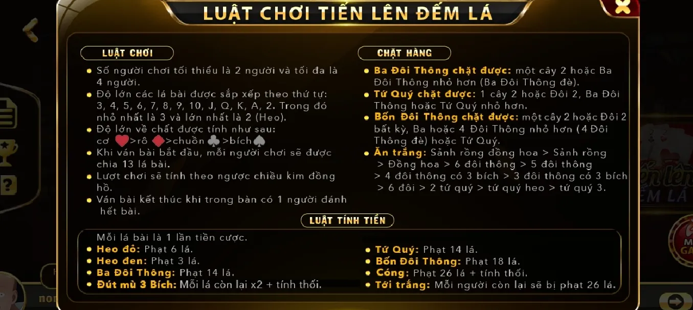 Luật chơi Tiến lên đếm lá SV88