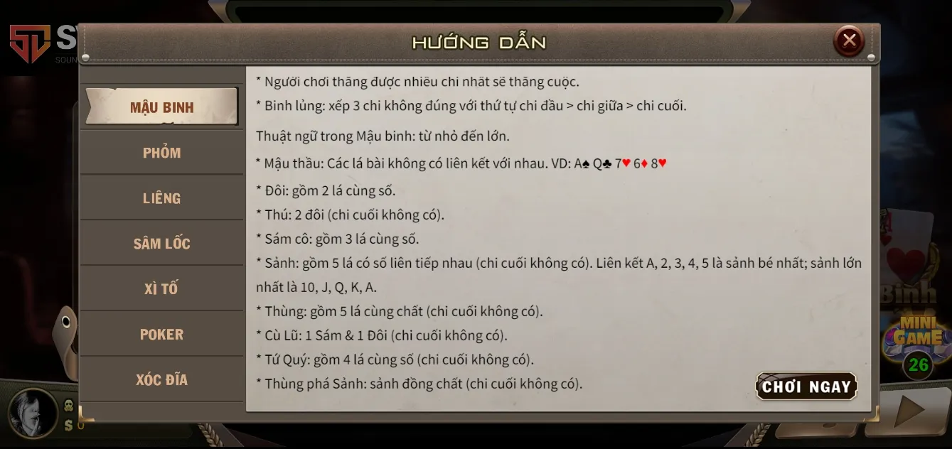 mau binh sv88 4 Đánh giá trải nghiệm game Mậu binh