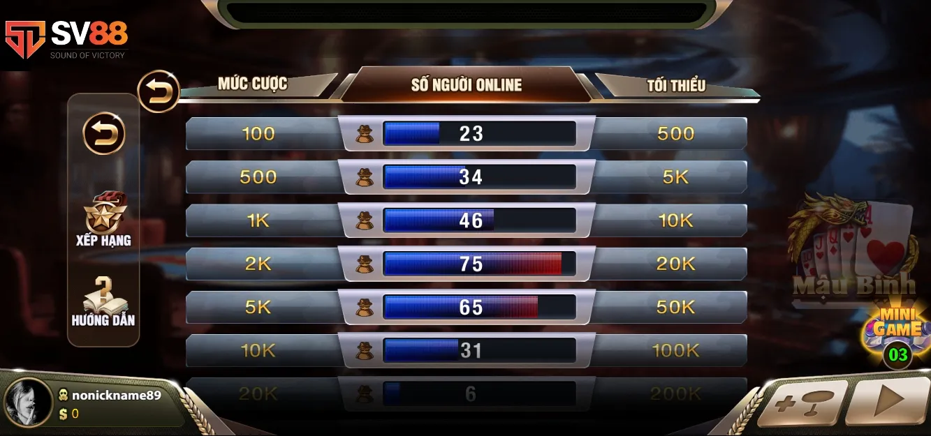 Mậu binh hay Binh xập xám tại SV88 online 