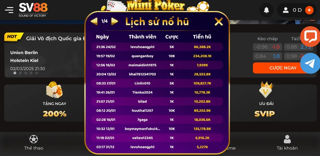 Đầu tư cho game Mini Poker 