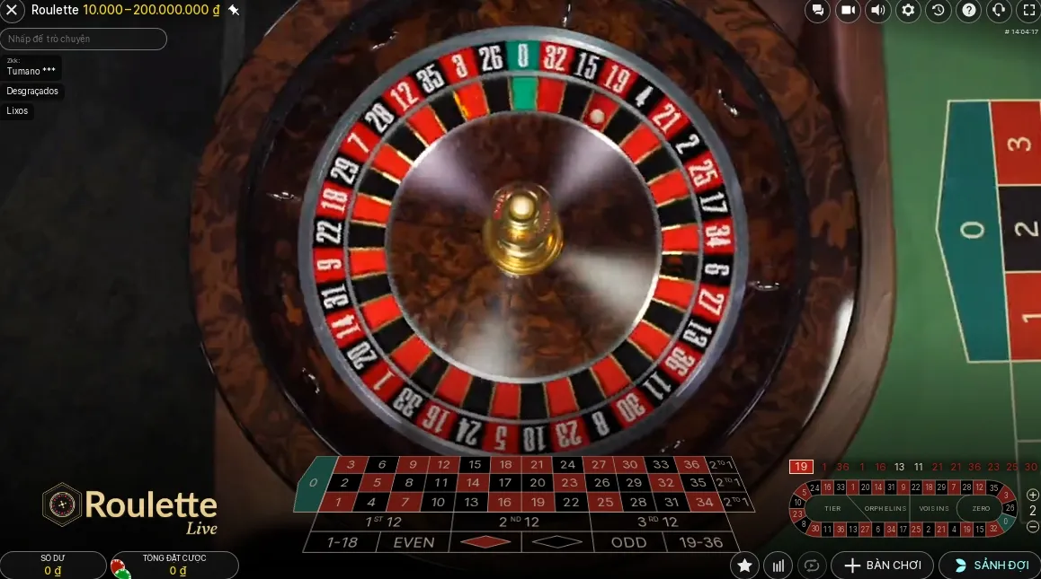 Cách cược game Roulette livestream