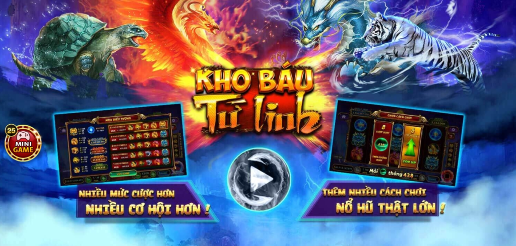 tham gia trò chơi săn hũ Kho báu tứ linh