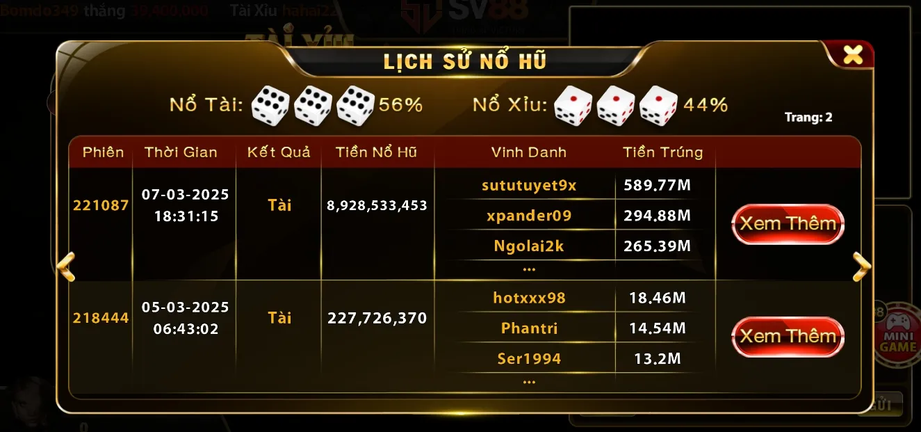 Giải thưởng Jackpot cực hot